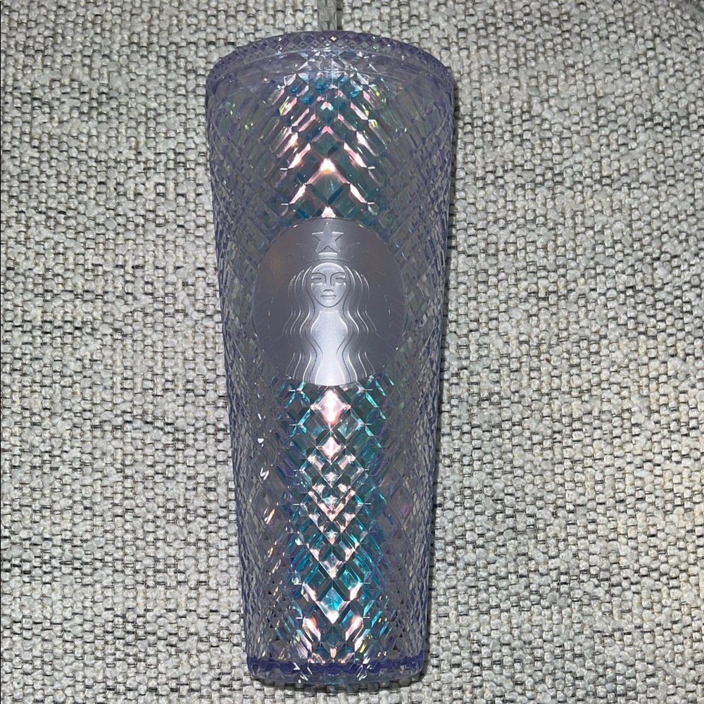 Starbucks Holographic Blue and Silver Tumbler